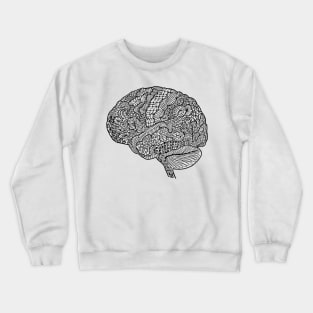 Scientific Brain Line Drawing (Black and White) Crewneck Sweatshirt